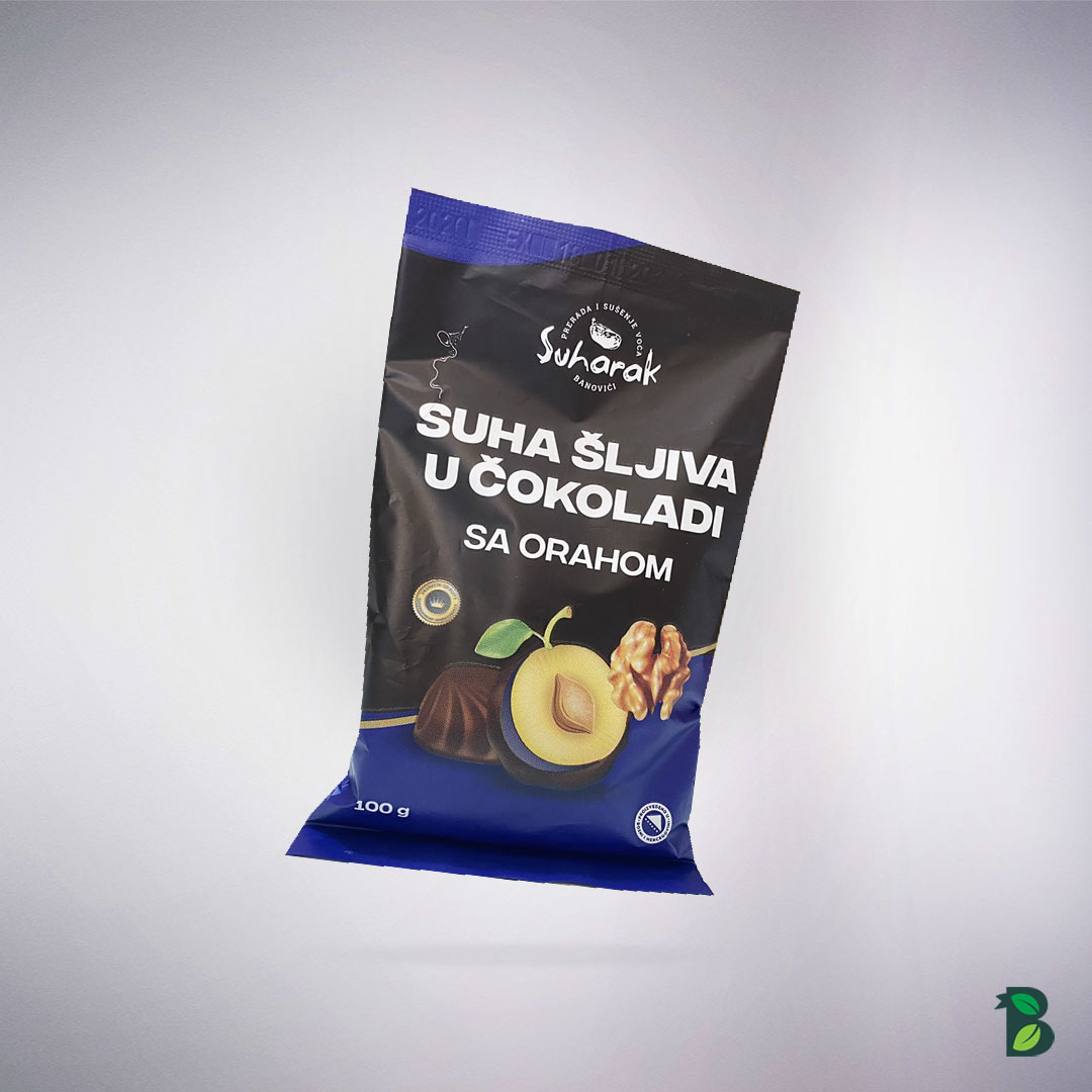 Suha šljiva u čokoladi sa orahom 100g